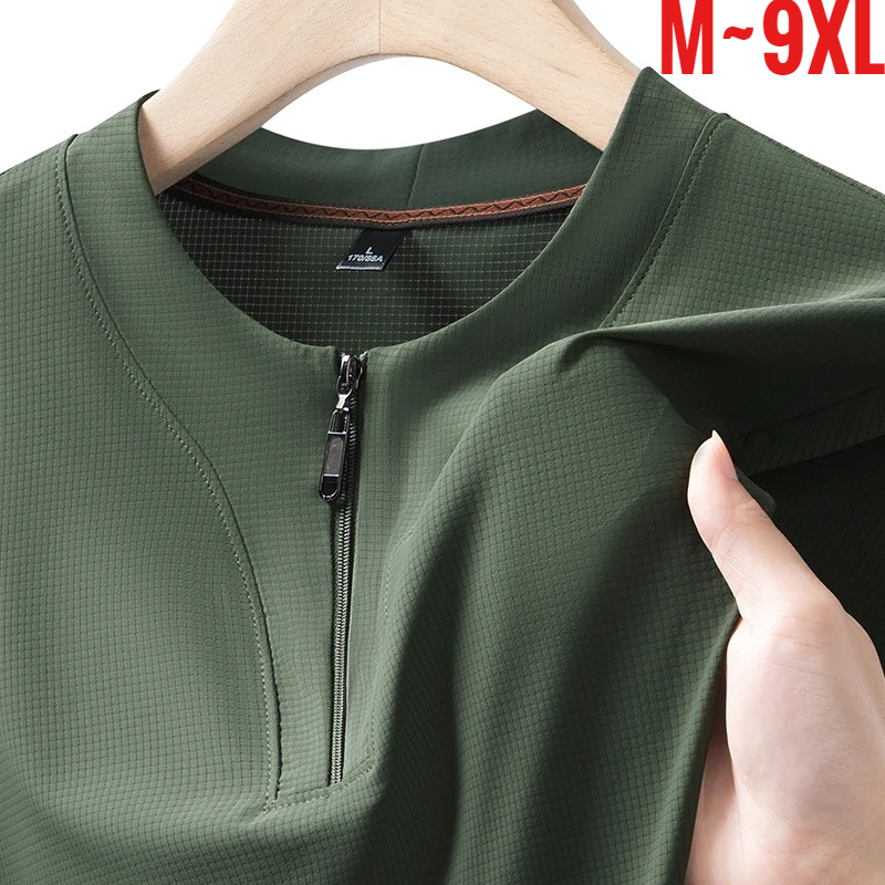T Shirt Tight Fit - Big Size 9XL Men's Ice Silk