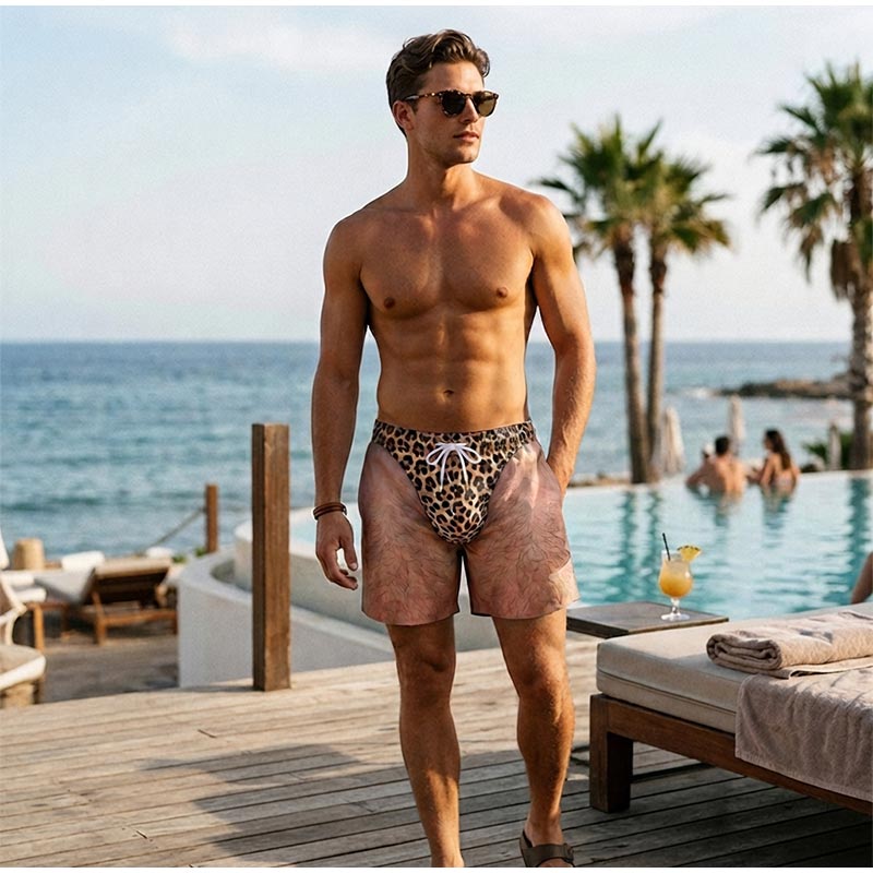 Boxer Shorts Modal - 3D Print Hairy Legs Leopard Print