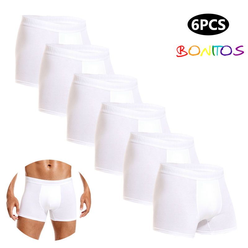 6pcs White Men Panties Cotton  - Multi Pack Underwear 评论和价格