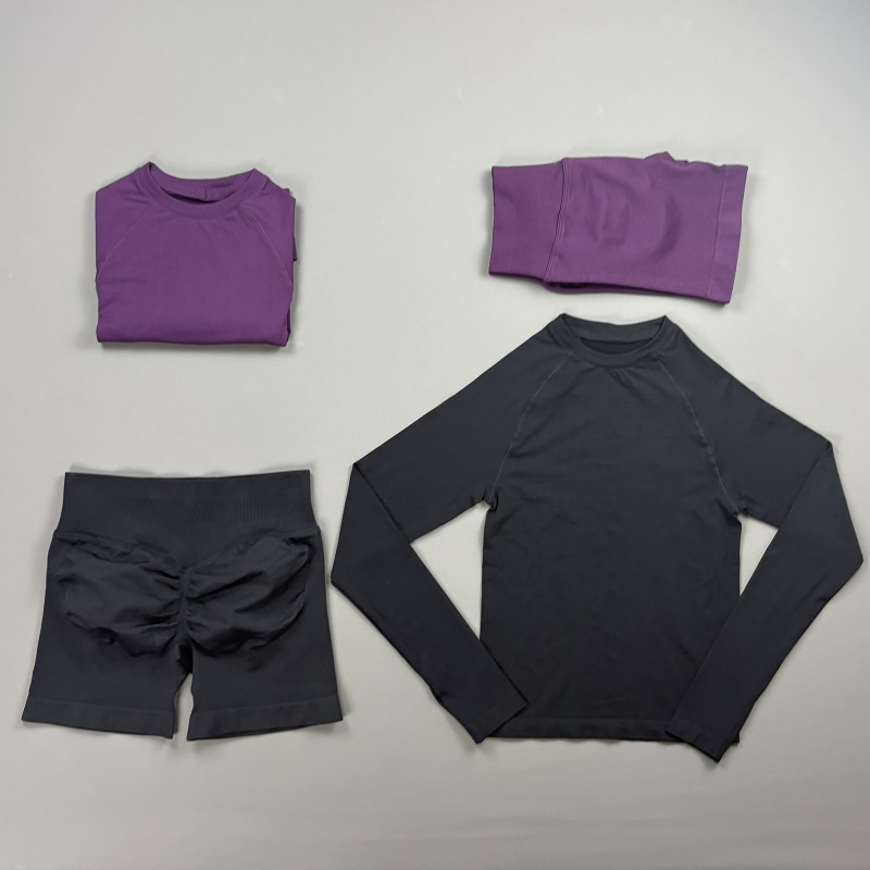 2 Piece Gym Set Women Raglan L - Compression Shorts Athletes 评论和价格