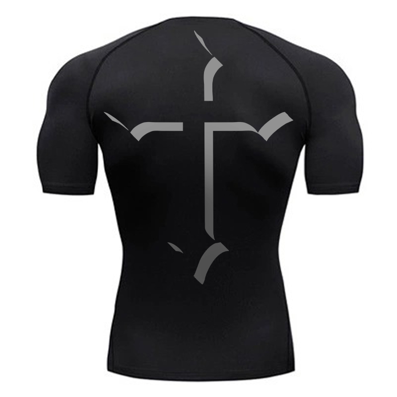 Cross Print Compression Shirt  - Base Layer Top 评论和价格