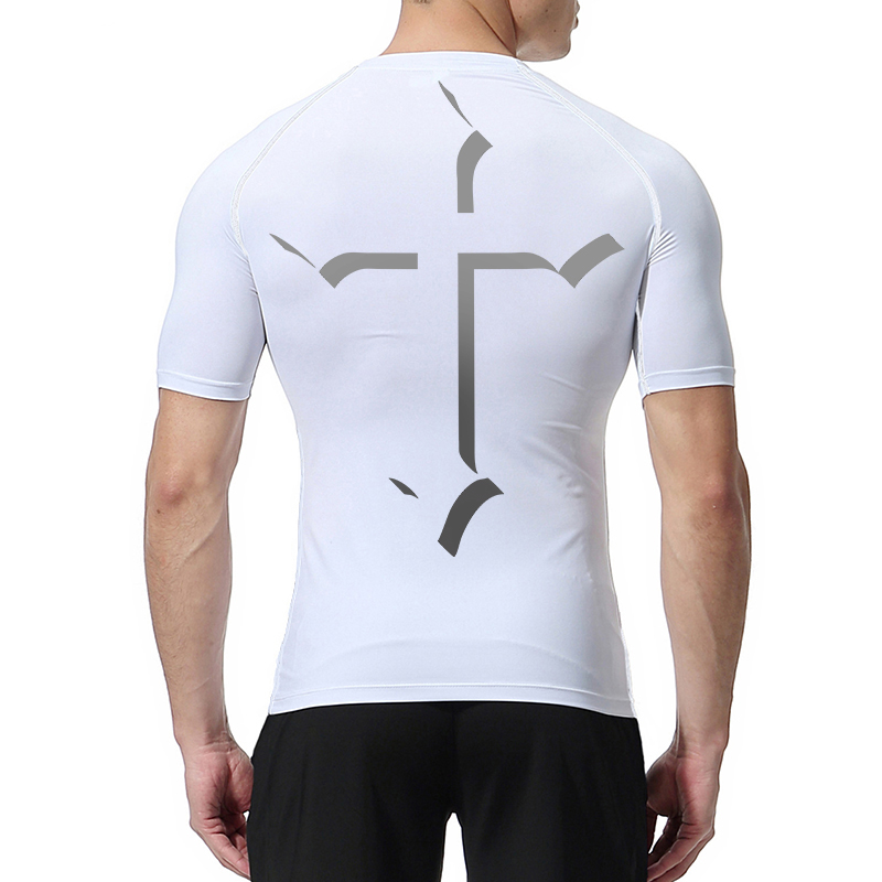 Cross Print Compression Shirt  - Base Layer Top 评论和价格