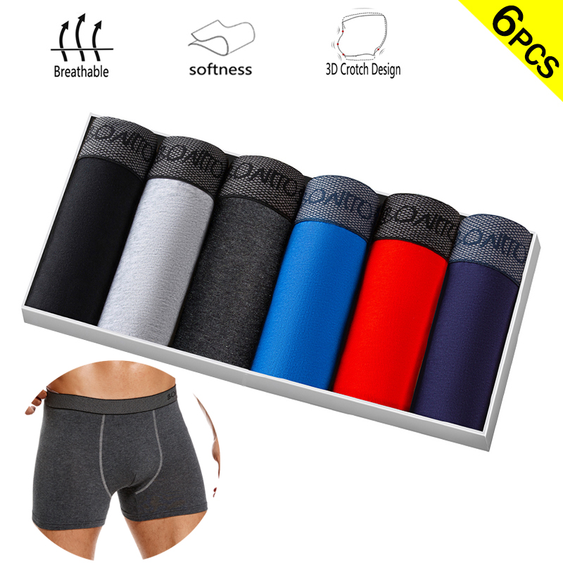 6pcs/pack Boxer Briefs Solid C - Boxer Shorts Modal 评论和价格