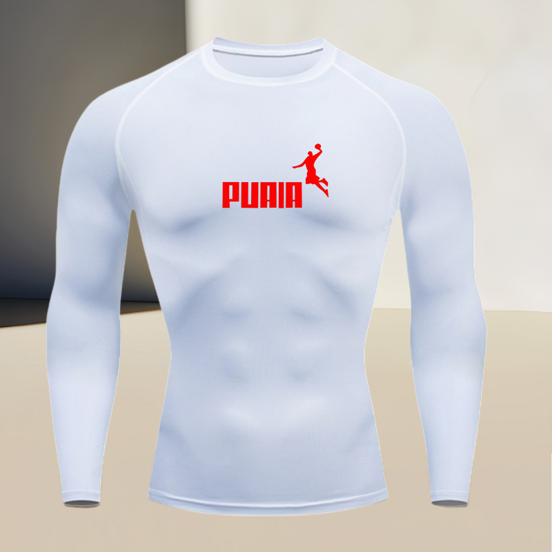 Men's long sleeved round neck  - T Shirt Tight Fit 评论和价格