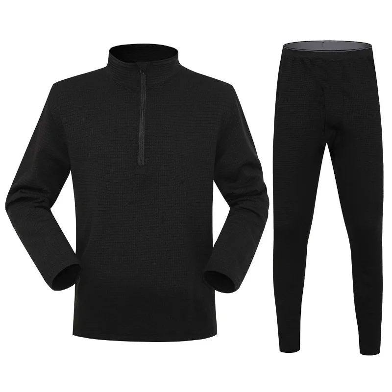 Men Grid Fleece Thermal Underw - Base Layer Top 评论和价格
