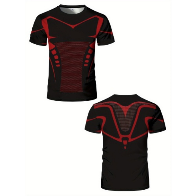 Men 3D Red Black Line Compress - Compression Shorts Athletes 评论和价格